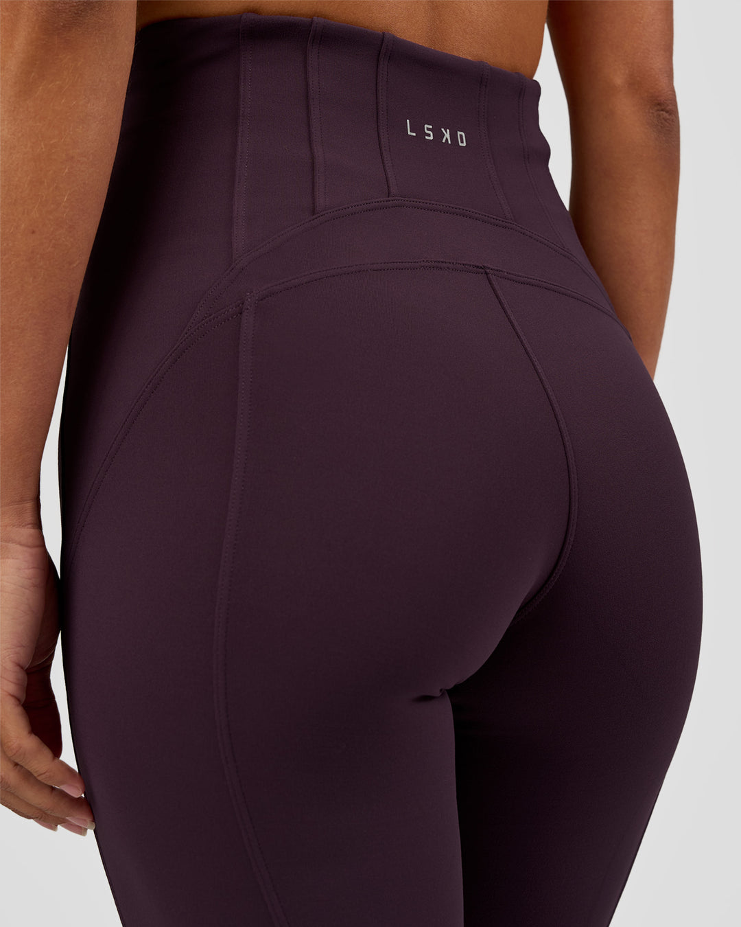 Woman wearing Progression Ultra High-Rise Full Length Legging - Midnight Plum | Model:Brylee | Size:XS