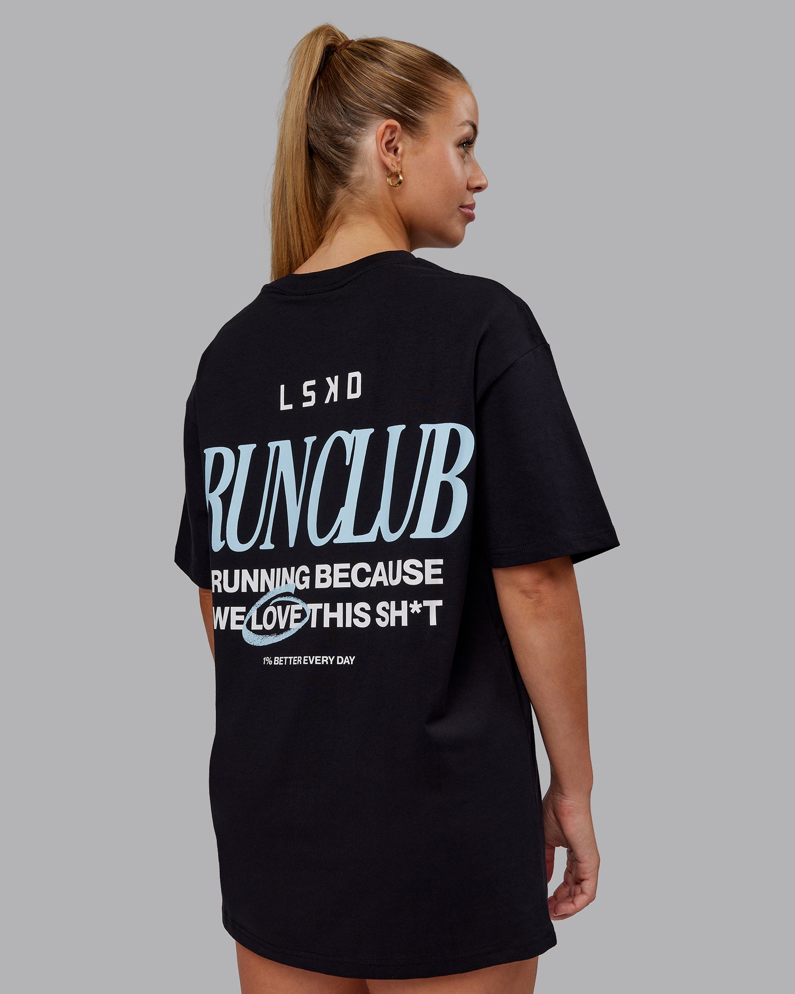 Run Love FLXCotton Oversized Tee - Black-Skyride | LSKD