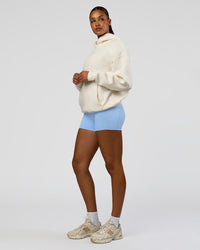 Woman wearing Shadow Mode Oversized Hoodie - Off White | Model:Rosie | Size:XS
