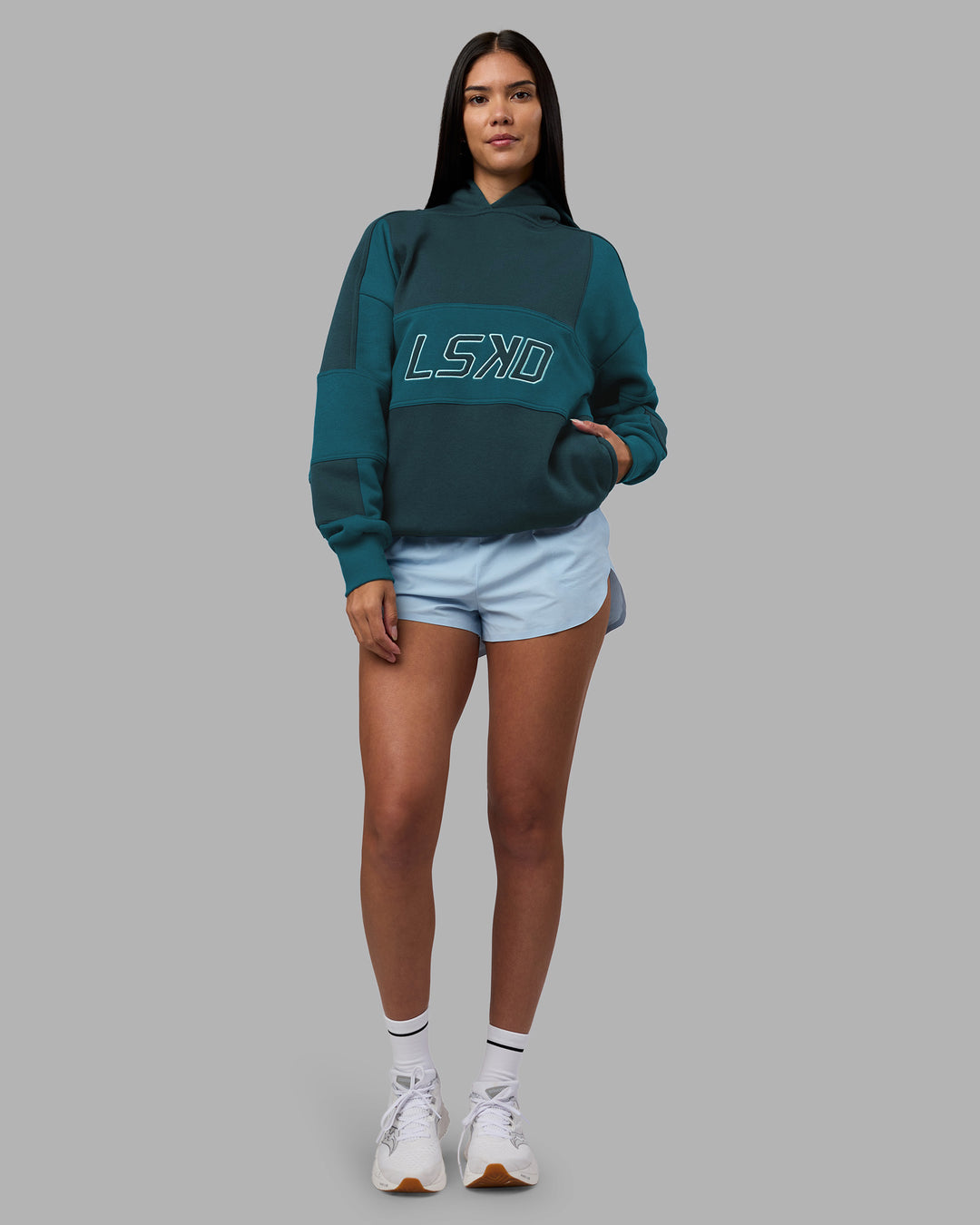 Slam Oversized Hoodie - Deep Sea-Blue Coral