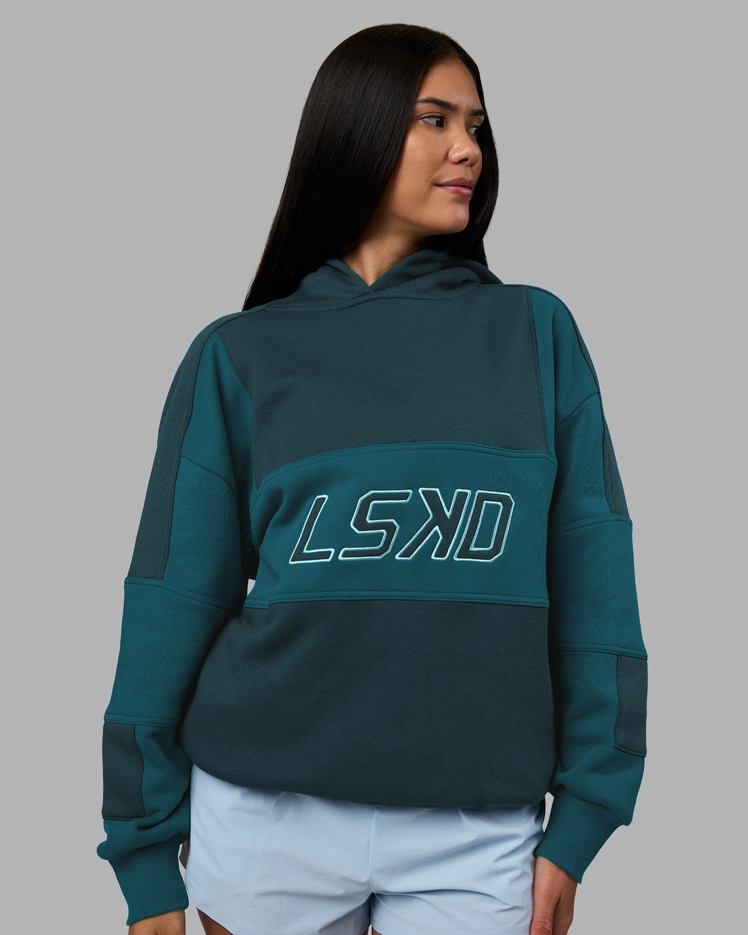 Slam Oversized Hoodie - Deep Sea-Blue Coral