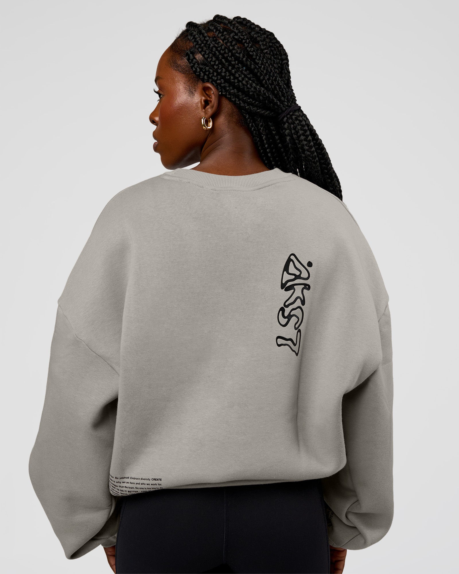 Static Grit Boxy Crew - Alloy-Black | LSKD