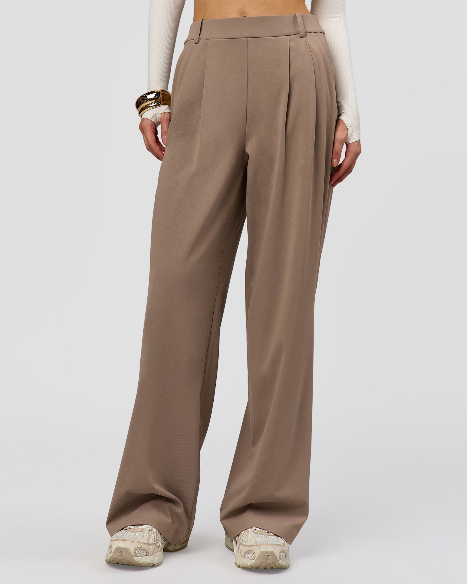 StretchShift Wide Leg Pant - Taupe Ash | LSKD
