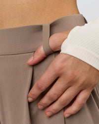 Woman wearing StretchShift Wide Leg Pant - Taupe Ash | Model:Leilani | Size:XS
