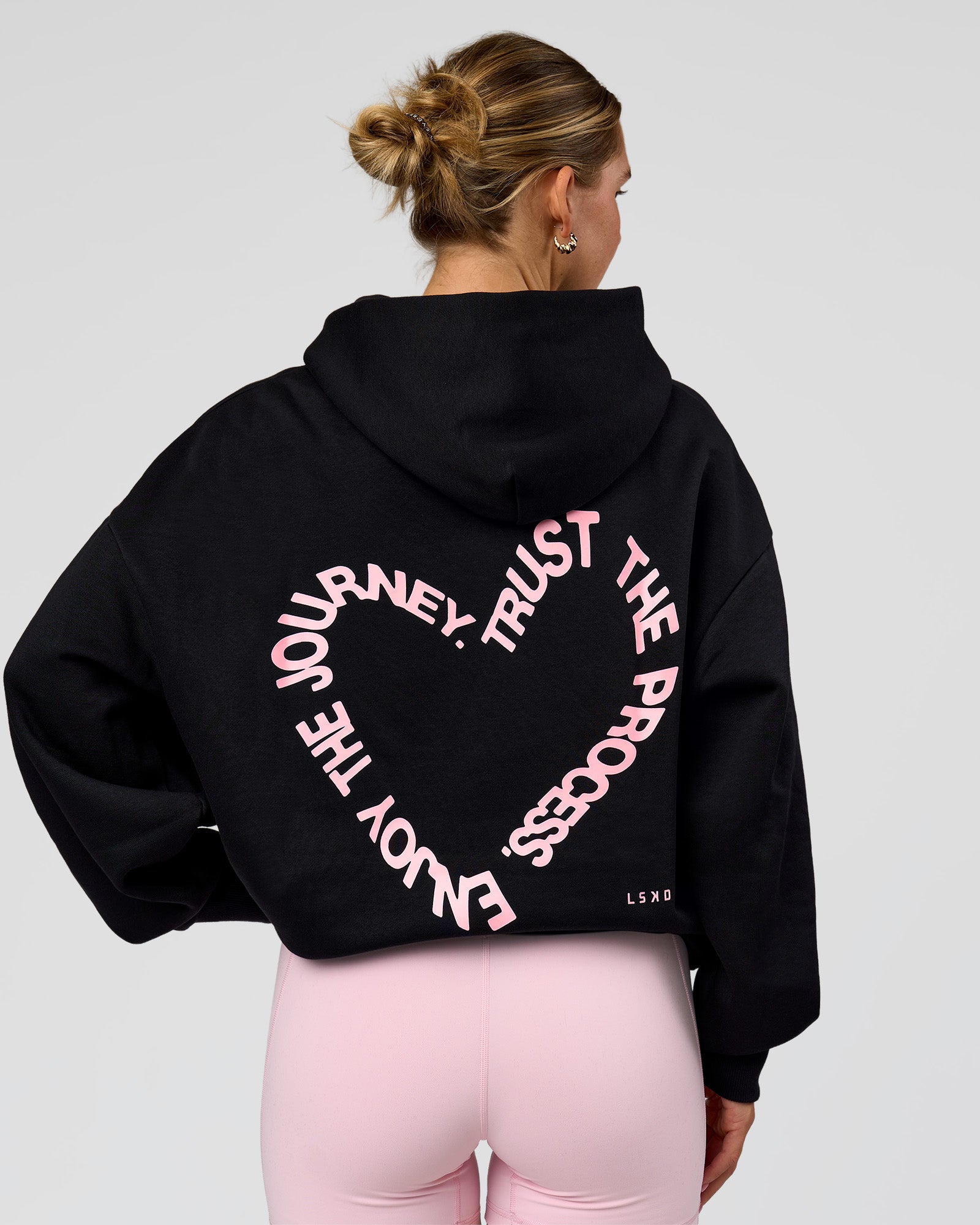 Unisex Love The Process Oversize Hoodie - Black-Marshmallow | LSKD