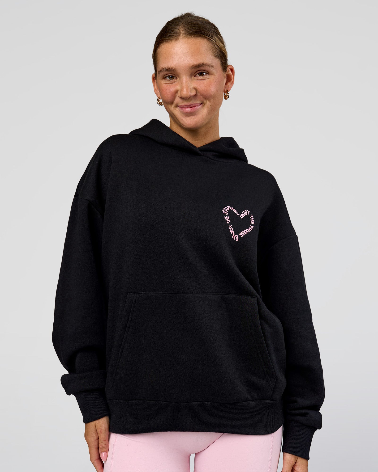 Unisex Love The Process Oversize Hoodie - Black-Marshmallow | LSKD
