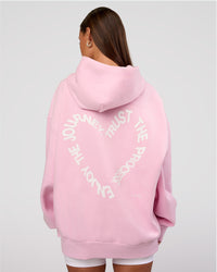 Woman wearing Unisex Love The Process Oversize Hoodie - Marshmallow-White | Model:Brylee | Size:XS