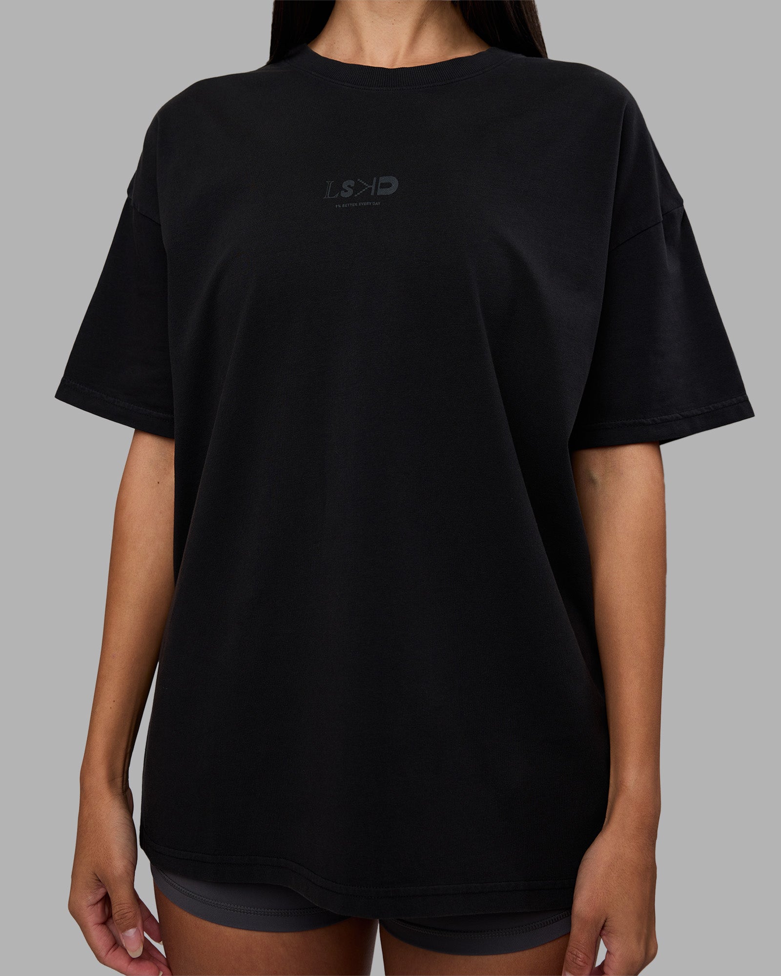 Variation Heavyweight FLXCotton Oversized Tee - Black-Black | LSKD