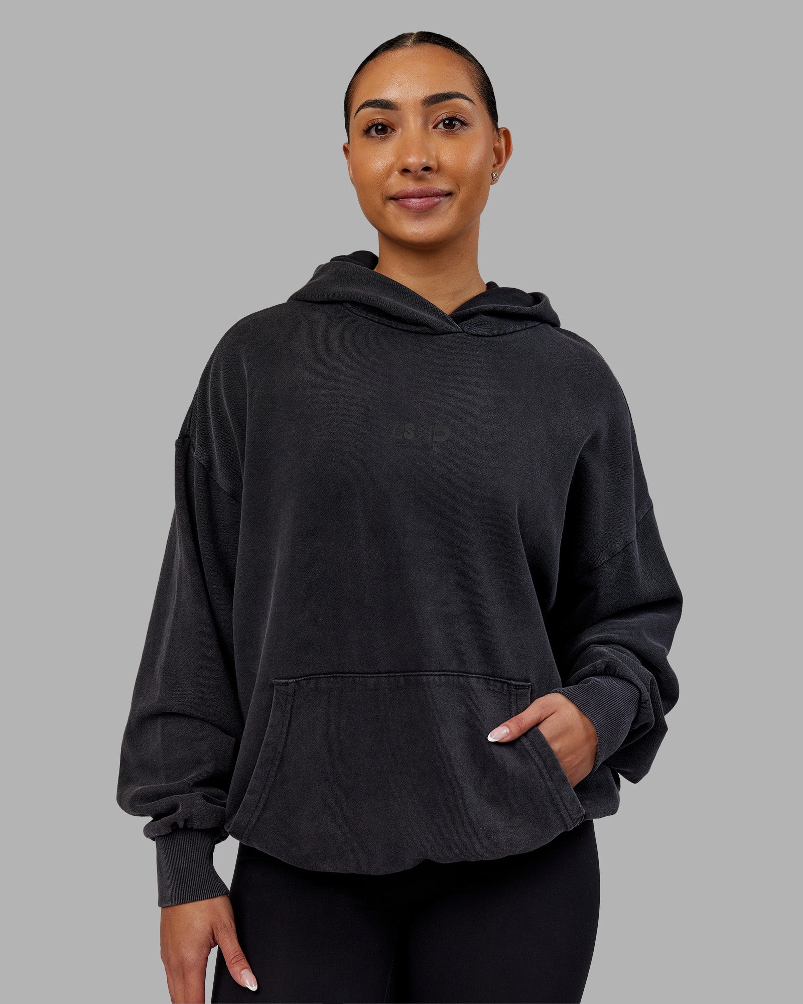 Variation Washed Oversized Hoodie - Black-Black | LSKD