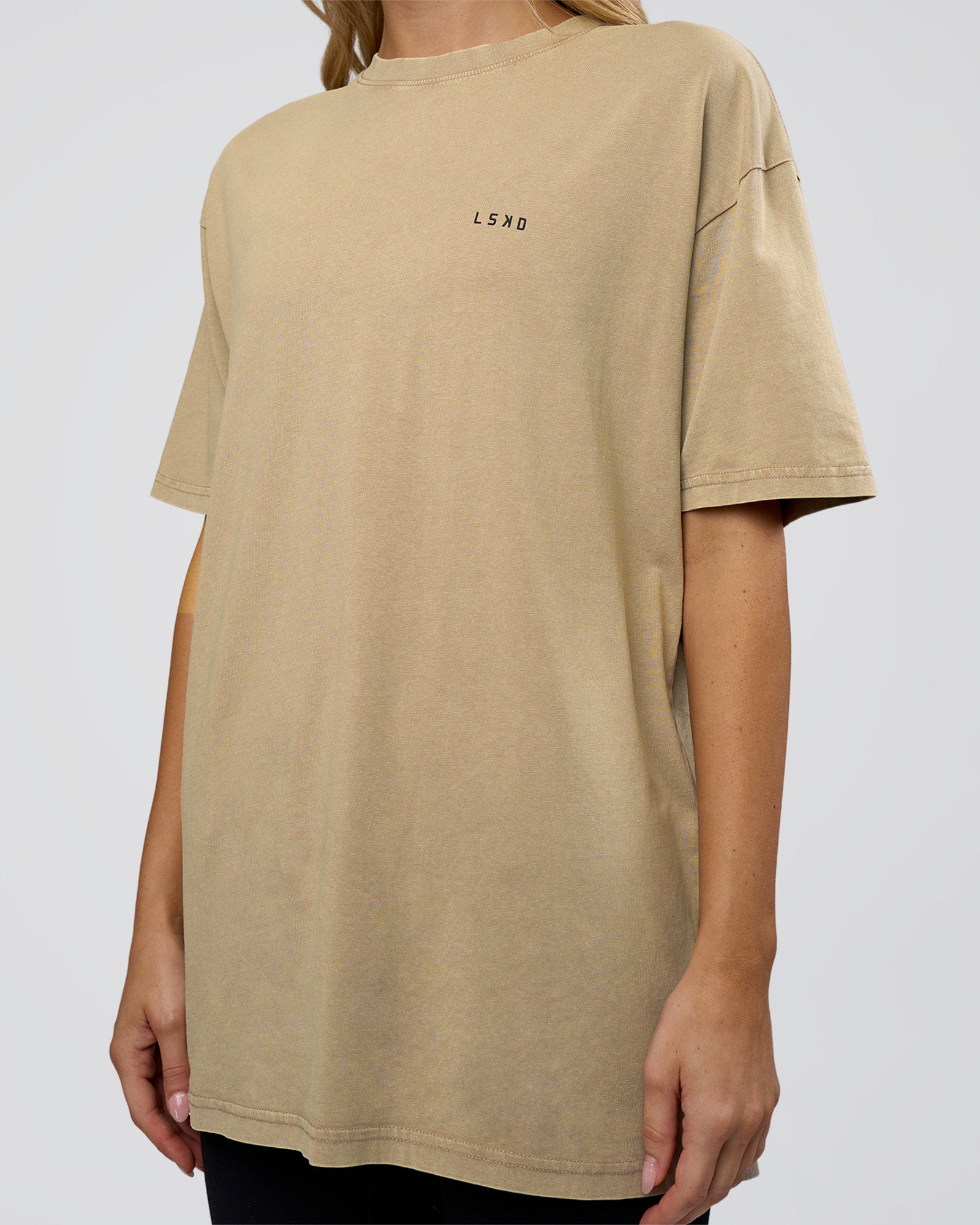 We Love This FLXCotton Oversized Tee - Greige Washed-Black | LSKD
