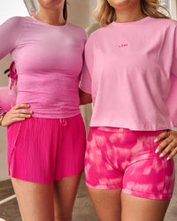 Campaign image of Fusion V-Contour Ultra High-Rise 4” Short Pockets - Radiant Pink | Thumbnail Index: 4