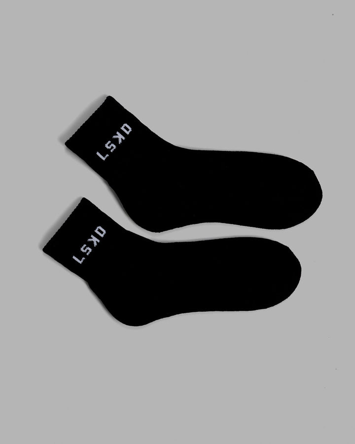 Daily 3 Pack Quarter Sock - Black-White