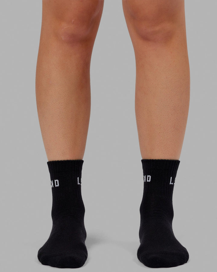 Daily Quarter Crew Socks - Black