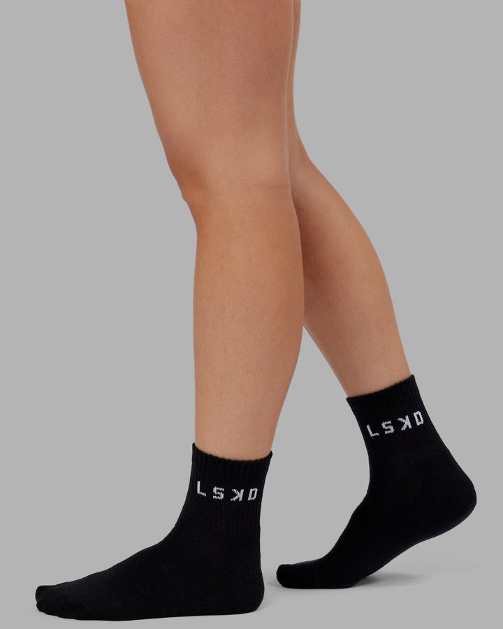 Daily Quarter Crew Socks - Black