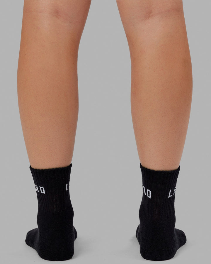 Daily Quarter Crew Socks - Black