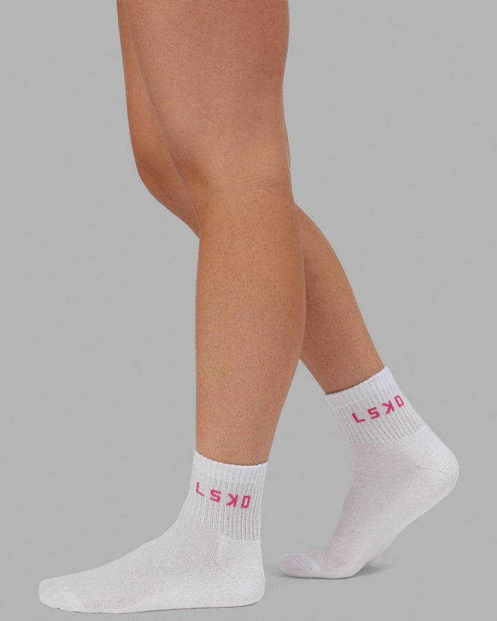 Daily 3 Pack Quarter Socks - Multi Pink