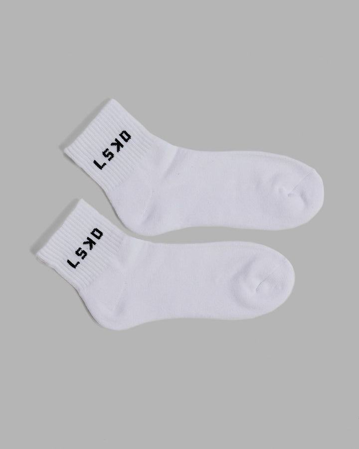 Daily Quarter Crew Socks - White