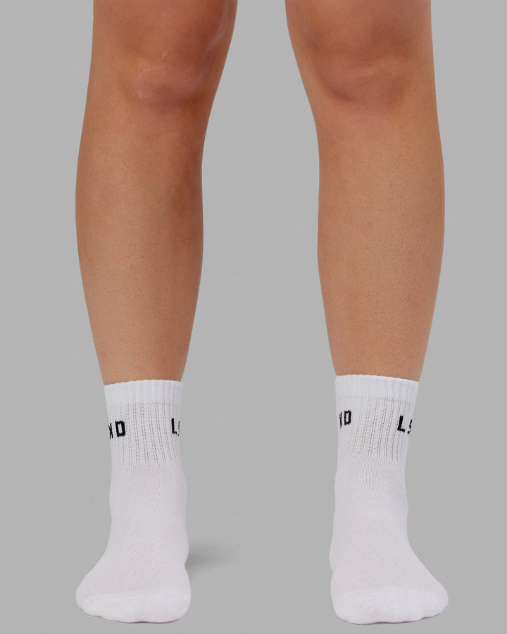 Daily Quarter Crew Socks - White