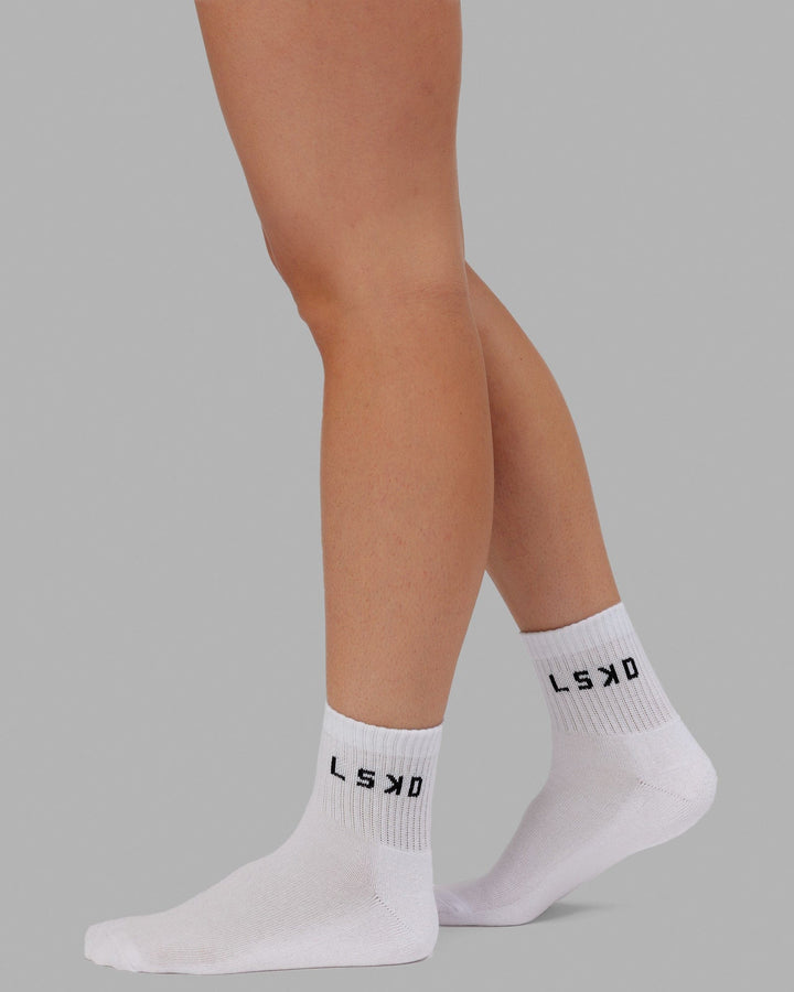 Daily Quarter Crew Socks - White