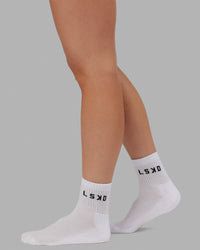 Daily Quarter Crew Sock - White