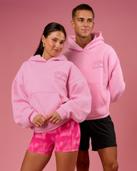Duo wearing BCAM Heavyweight Boxy Hoodie - Pink Rose | Model:Bianca | Size:S | Model:Albert | Size:M | Thumbnail Index: 13