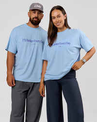 Duo wearing VS6 1% Better Fathers Day FLXCotton Oversized Tee - Open Air | Model:Jess | Size:S | Model:Jordan | Size:XL | Thumbnail Index: 9