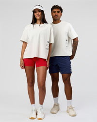 Duo wearing Greatest of All Time Heavyweight FLXCotton Boxed Tee - Off White Washed | Model:Rhiley| Size:XS | Model:Xav | Size:L | Thumbnail Index: 3
