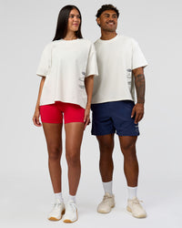 Duo wearing Greatest of All Time Heavyweight FLXCotton Boxed Tee - Off White Washed | Model:Rhiley| Size:XS | Model:Xav | Size:L | Thumbnail Index: 4