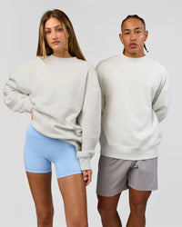 Duo wearing Strong is Beautiful Oversized Sweater - Silver Marl | Model:Georgia | Size:XS | Model:Malebo | Size:M | Thumbnail Index: 7