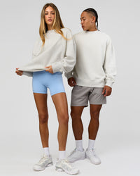 Duo wearing Strong is Beautiful Oversized Sweater - Silver Marl | Model:Georgia | Size:XS | Model:Malebo | Size:M | Thumbnail Index: 11