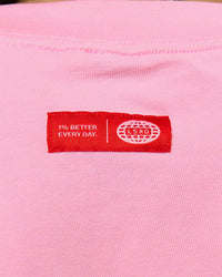 Duo wearing Inline Heavyweight FLXCotton Oversized Tee - Pink Rose-Flame | Model:Rhiley | Size:XS | Model:Xav | Size:L | Thumbnail Index: 15