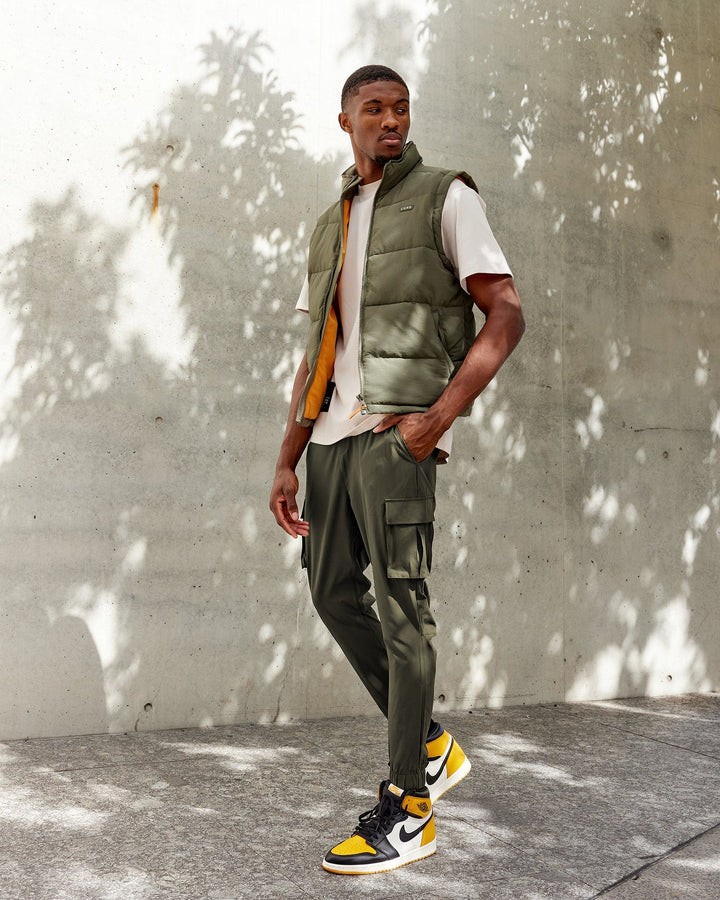 Man wearing Energy Stretch Performance Cargo Joggers - Forest Night