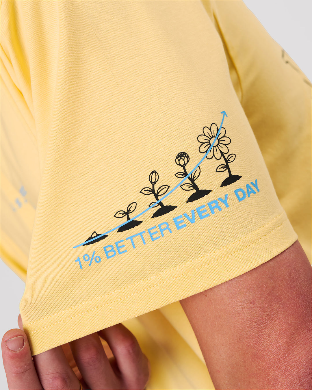 Man wearing TGHF X LSKD 26 FLXCotton Oversized Tee - Lemon | Model:Cooper | Size:L - view 7