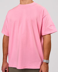 Man wearing Bree Heavyweight Oversized Tee - Pink Rose | Model:Jaiden | Size:L | Thumbnail Index: 5