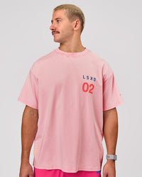 Man wearing Hybrid Elements Heavyweight FLXCotton Oversized Tee  - Marshmallow Washed | Model:Jaiden | Size:L | Thumbnail Index: 1
