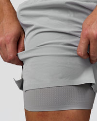 Man wearing Hybrid Lined 5" Short - Alloy | Model:Jaiden | Size:L | Thumbnail Index: 8