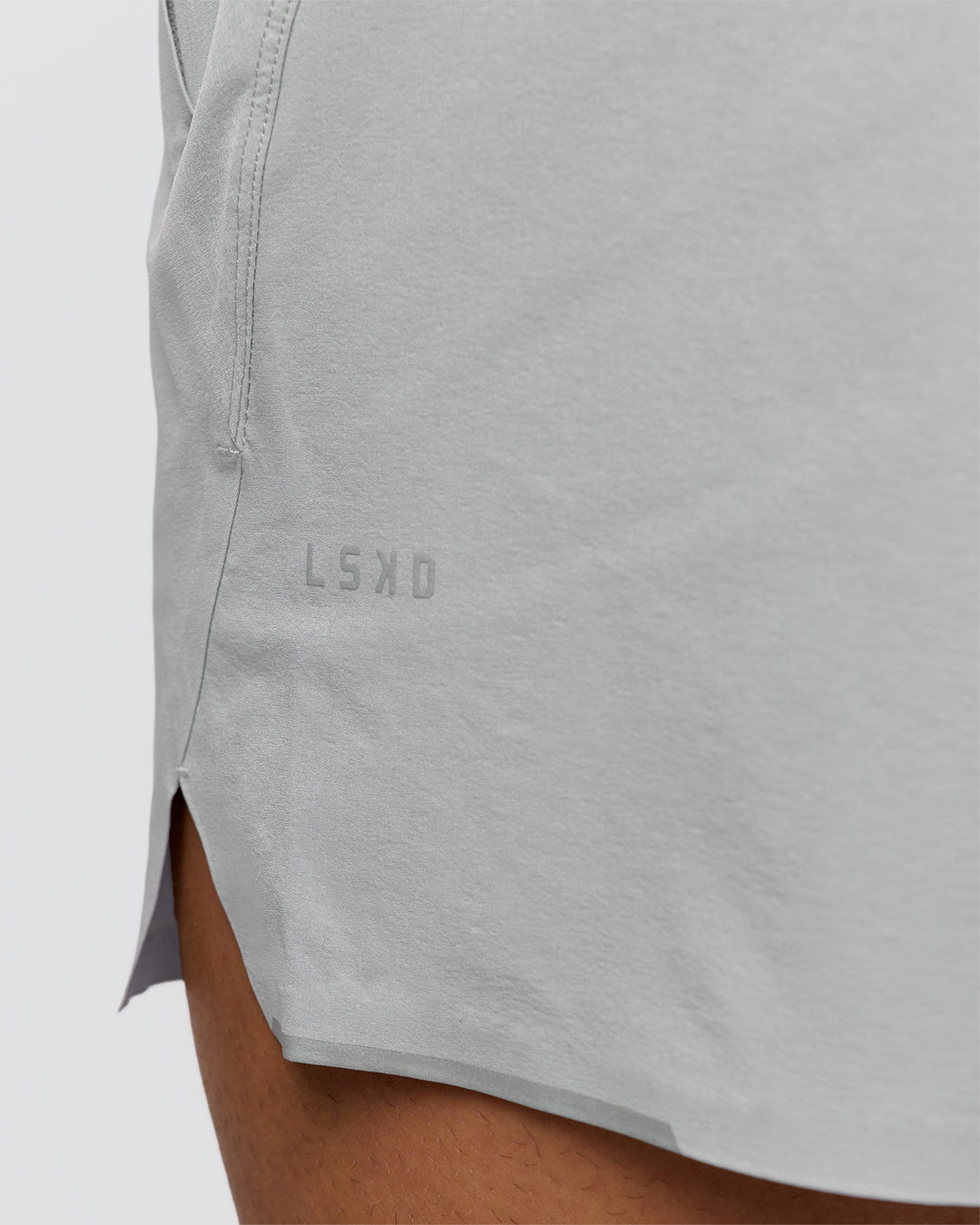 Man wearing Hybrid Lined 5" Short - Alloy | Model:Jaiden | Size:L - view 11