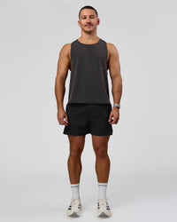 Man wearing Pace 5" Lined Ripstop Short - Black | Model:Jaiden | Size:L | Thumbnail Index: 5
