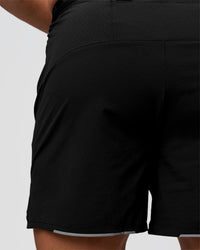 Man wearing Pace 5" Lined Ripstop Short - Black | Model:Jaiden | Size:L | Thumbnail Index: 11