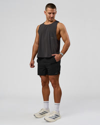 Man wearing Pace 5" Lined Ripstop Short - Black | Model:Jaiden | Size:L | Thumbnail Index: 3
