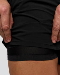 Man wearing Pace 5" Lined Ripstop Short - Black | Model:Jaiden | Size:L | Thumbnail Index: 8