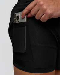 Man wearing Pace 5" Lined Ripstop Short - Black | Model:Jaiden | Size:L | Thumbnail Index: 10