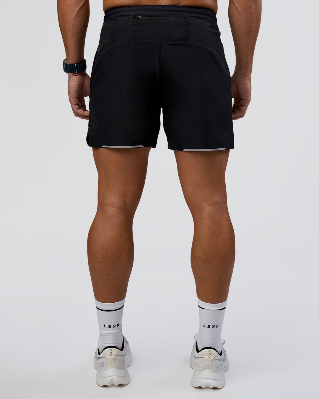 Pace 5" Lined Running Short - Black-Reflective - view 4