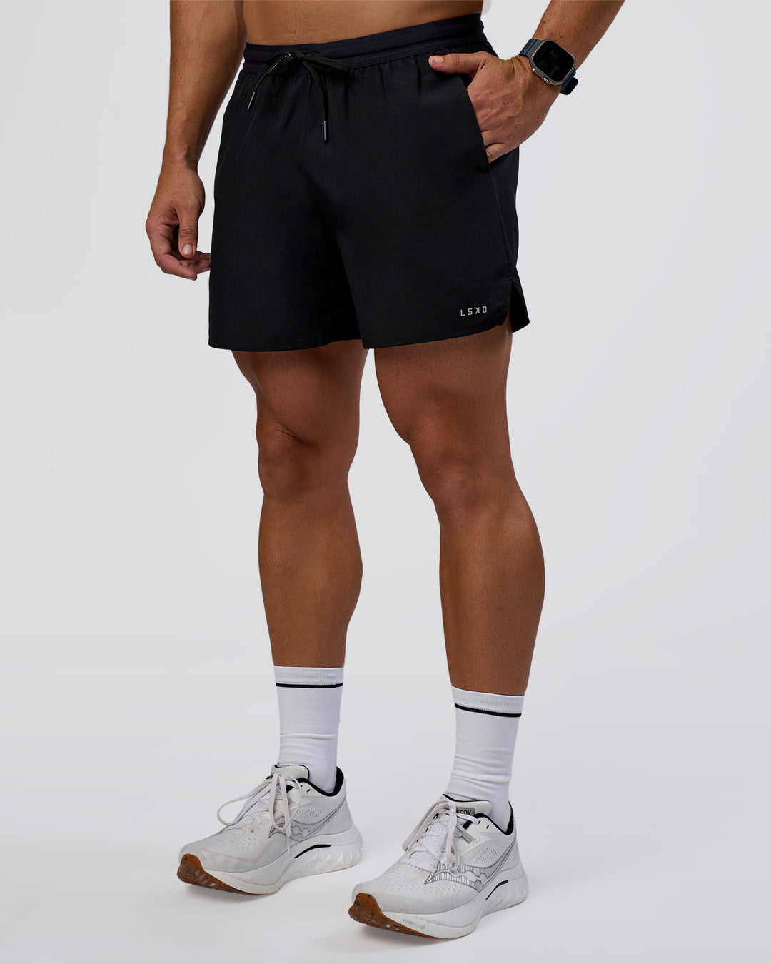 Pace 5" Lined Running Short - Black-Reflective - view 8