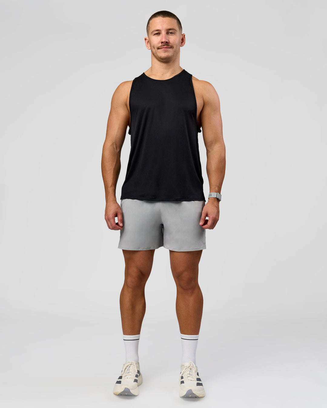 Man wearing Pace 5" Lined Running Short - Alloy | Model:Jaiden | Size:L - view 5