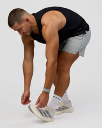 Man wearing Pace 5" Lined Running Short - Alloy | Model:Jaiden | Size:L | Thumbnail Index: 8
