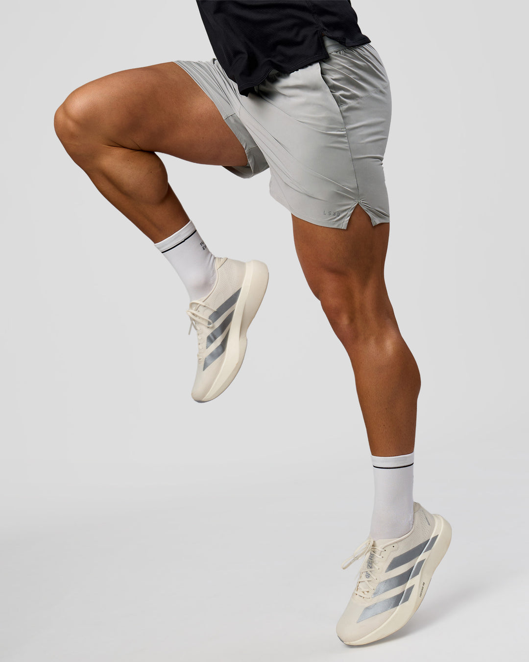 Man wearing Pace 5" Lined Running Short - Alloy | Model:Jaiden | Size:L - view 10