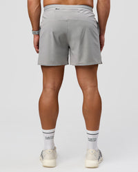Man wearing Pace 5" Lined Running Short - Alloy | Model:Jaiden | Size:L | Thumbnail Index: 10