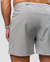 Man wearing Pace 5" Lined Running Short - Alloy | Model:Jaiden | Size:L | Thumbnail Index: 11