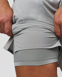 Man wearing Pace 5" Lined Running Short - Alloy | Model:Jaiden | Size:L | Thumbnail Index: 16
